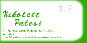 nikolett palcsi business card